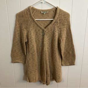 Indigenous 100% Organic Cotton 3/4 Sleeve Cardigan Sweater Small